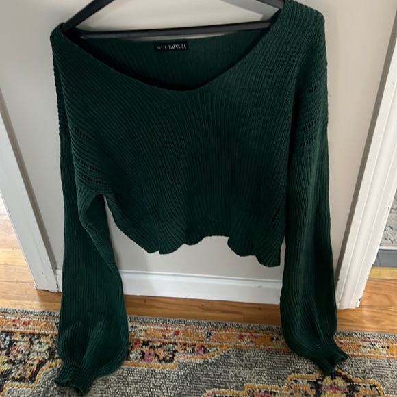 Zaful Crop V Neck Sweater - Picture 1 of 3